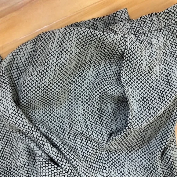 Eileen Fisher Silk Gray and Beige Elastic-Waist Full-Length Pant Large - Picture 11 of 13